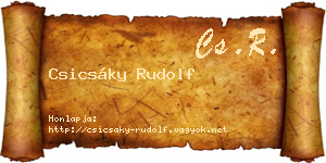 Csicsáky Rudolf névjegykártya