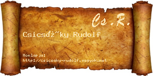 Csicsáky Rudolf névjegykártya