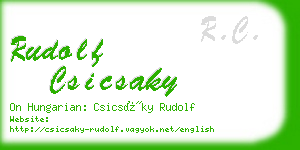 rudolf csicsaky business card